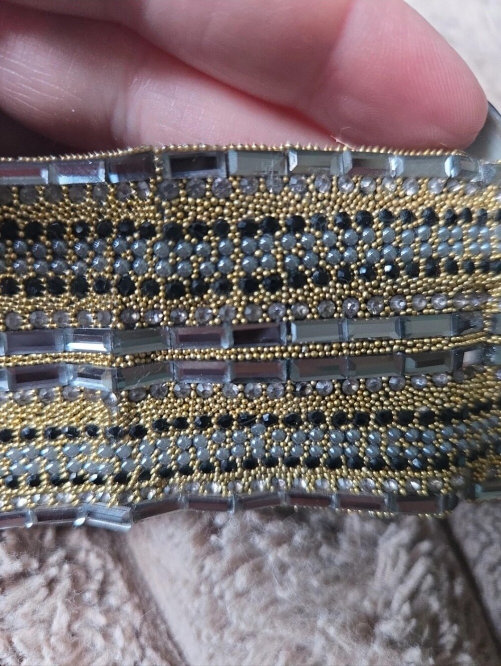 Multi-Row Rhinestone Choker Necklace - Picture 2 of 2
